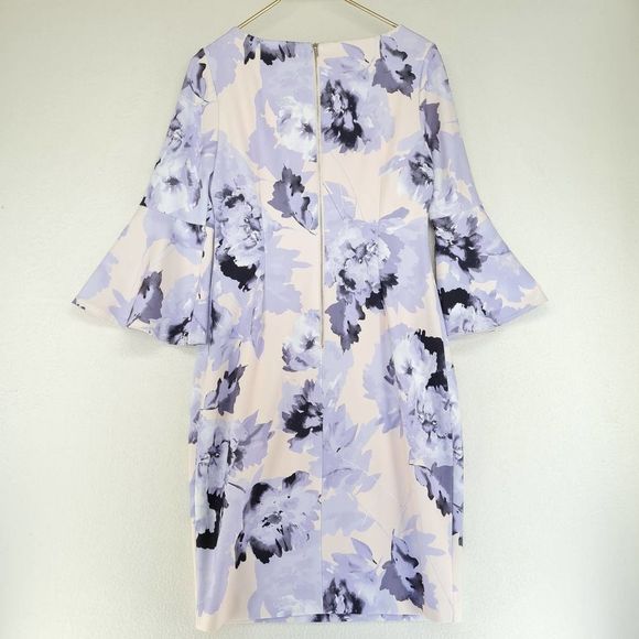 Calvin Klein Scuba Bell Floral Dress Size 8 - Picture 4 of 6